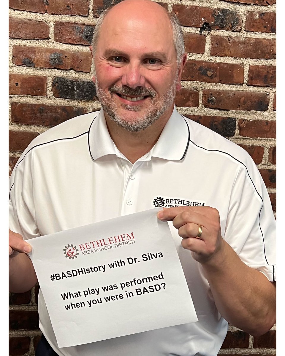 BethlehemAreaSD's tweet photo. #BASDHistory with @basdjacksilva!
What play was performed when your were in BASD?
#BASDproud #BuildingBethlehem #BethlehemPA https://t.co/rzyvGn9Tt1
