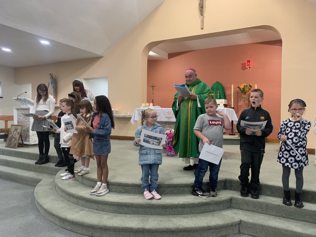 StDavidsParish's tweet photo. What a wonderful night our children had, celebrating and leading The Mass of Creation with Bishop Joseph Toal. We’ll done to all of our children and thank you to Bishop Toal. Children, Fr Bergin is so proud of you all.@StDavids4 @Louisewhomes @Lornapaterson28 @smhsRE https://t.co/teDWULc4TN
