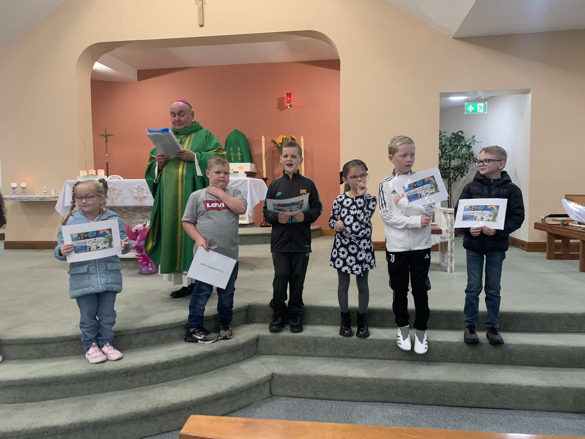 StDavidsParish's tweet photo. What a wonderful night our children had, celebrating and leading The Mass of Creation with Bishop Joseph Toal. We’ll done to all of our children and thank you to Bishop Toal. Children, Fr Bergin is so proud of you all.@StDavids4 @Louisewhomes @Lornapaterson28 @smhsRE https://t.co/teDWULc4TN