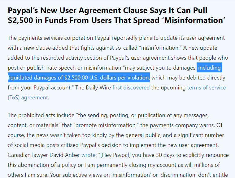 RyanCh333's tweet photo. 虽然Paypal紧急撤回了这条例，但对声誉的损失已经无法挽回。再次证明了中心化体系里你的资产从来都不是真正意义上的属于你，真正属于你的资产只有冷钱包里的币。 https://t.co/Awyc8nKVxF