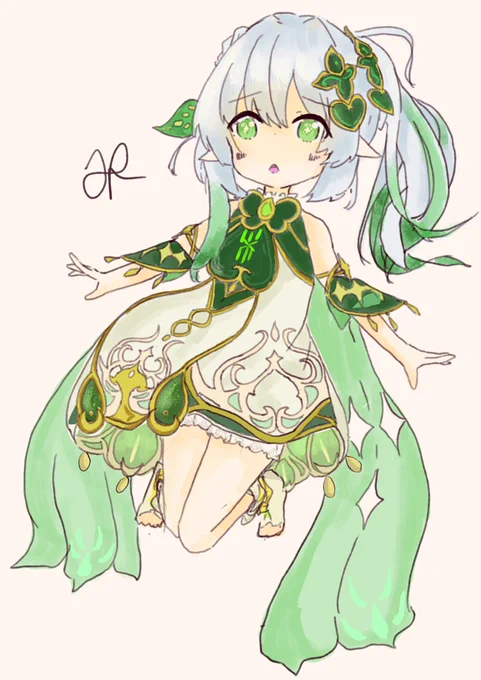 配信遊びに来て頂きありがとうございました!!本日描いた落書きナヒーダ投げときます!可愛く描けた!#原神 #ナヒーダ #Nahida 