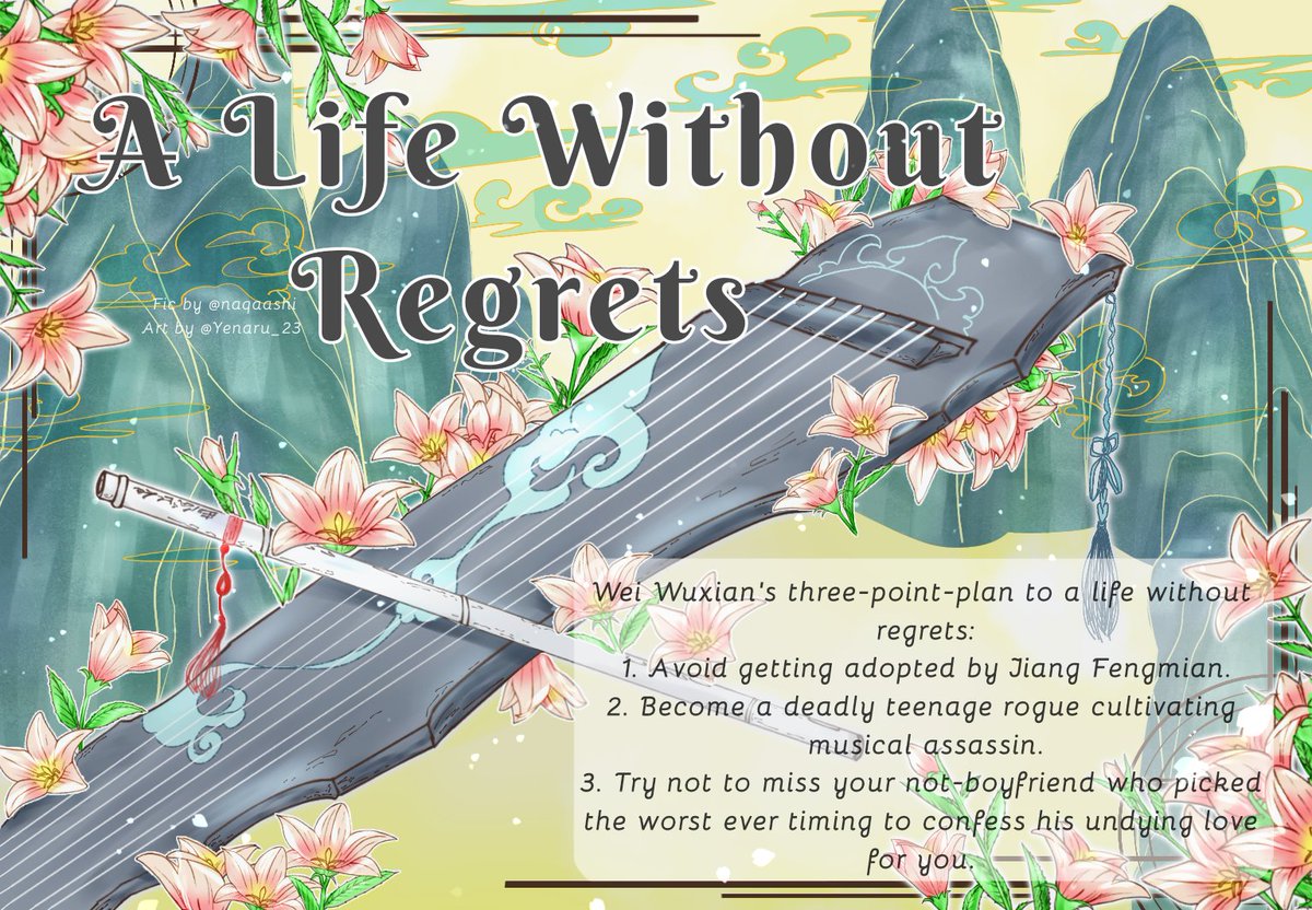 naqaashi's tweet photo. Chapter 3 of A Life Without Regrets is out! 
Written for @MDZSwipbang 
 
Wei Wuxian's second go at life isn't going how he planned.

Read here: https://t.co/CsXXNktC7M

#MoDaoZuShi #MDZS #TheUntamed #WangXian #weiwuxian #LanWangji https://t.co/PVhMUHXJZF