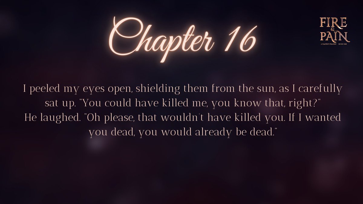 Chapter 16 of FIRE &amp; PAIN - A Vampire's Tragedy is now available on Inkitt. 🔥
Read it here:
inkitt.com/stories/fantas…
or start reading from the beginning: 
inkitt.com/stories/fantas…

♥

#fantasy #inkitt #inkittbooks #writingcommunity #freebooks #writerscommunity #amwriting