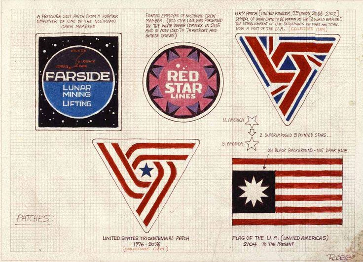 TheSpaceshipper's tweet photo. Alien (1979): Patches by Ron Cobb https://t.co/DI2Tsb1T1Q