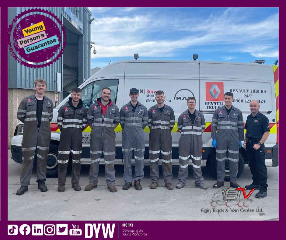 A big thank you to Elgin Truck and Van Centre for signing up to the Young Persons Guarantee! The local organisation has always supported young people and this is something they have continued to commit to.🙌🚚🧰 #YoungPersonsGaurantee #Employers #DYWMoray @DYWScot