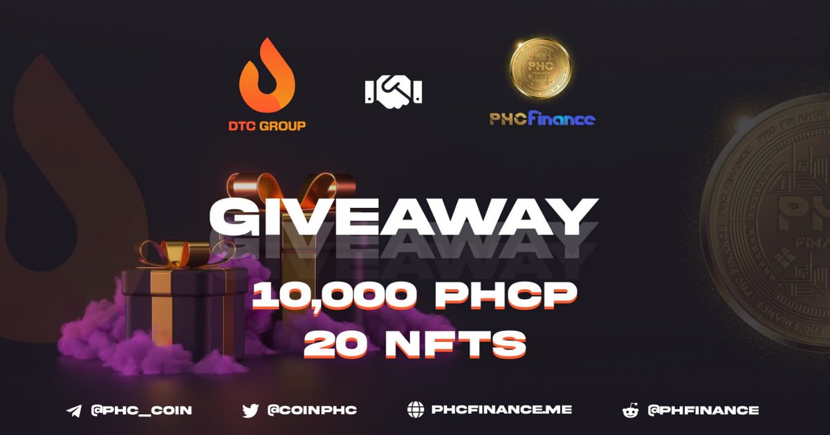 DTCGroup_'s tweet image. @CoinPhc  X @DTCGroup_  - GIVEAWAY CAMPAIGN 🎁

🔗LINK: bit.ly/Gleamphcdtc

PRIZE POOL FOR 20 RANDOM WINNERS:
✅ 20 NFTs (value 3 BNB)  for 20 winners (1 NFT per winner).
✅ 10,000 $PHCP tokens (value $300 BUSD) airdropped for 20 winners (500 $PHCP tokens per winner).