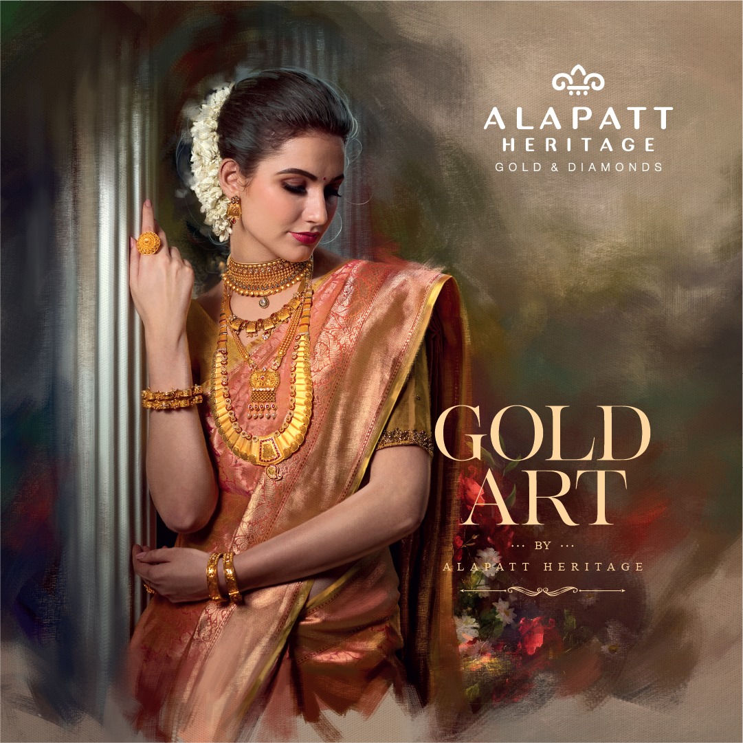 popkoncreatives's tweet photo. #Throwback to GOLD ART- one of our brand campaigns for Alapatt Heritage, didn't just capture the essence of the brand, but it's elegance too.
#PopkonCreatives #JewelleryAd #Ads #PrintAd #HoardingDesign #AdPhotography #Gold #GoldAd #AgencyLife #GoldArt #Alapatt #CreativeAgency https://t.co/PnW0QDpsGv