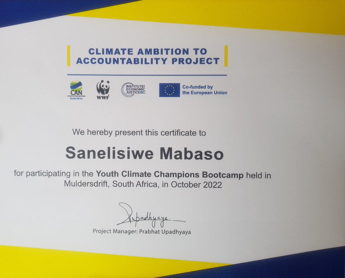 sa_mabaso's tweet photo. Attended the first ever #YCCbootcamp π₯³ Grateful for the opportunity to meet incredible individuals from various institutions and learn about the impacts of climate change and so much more. @WWFSouthAfrica https://t.co/5fkCWdH40g
