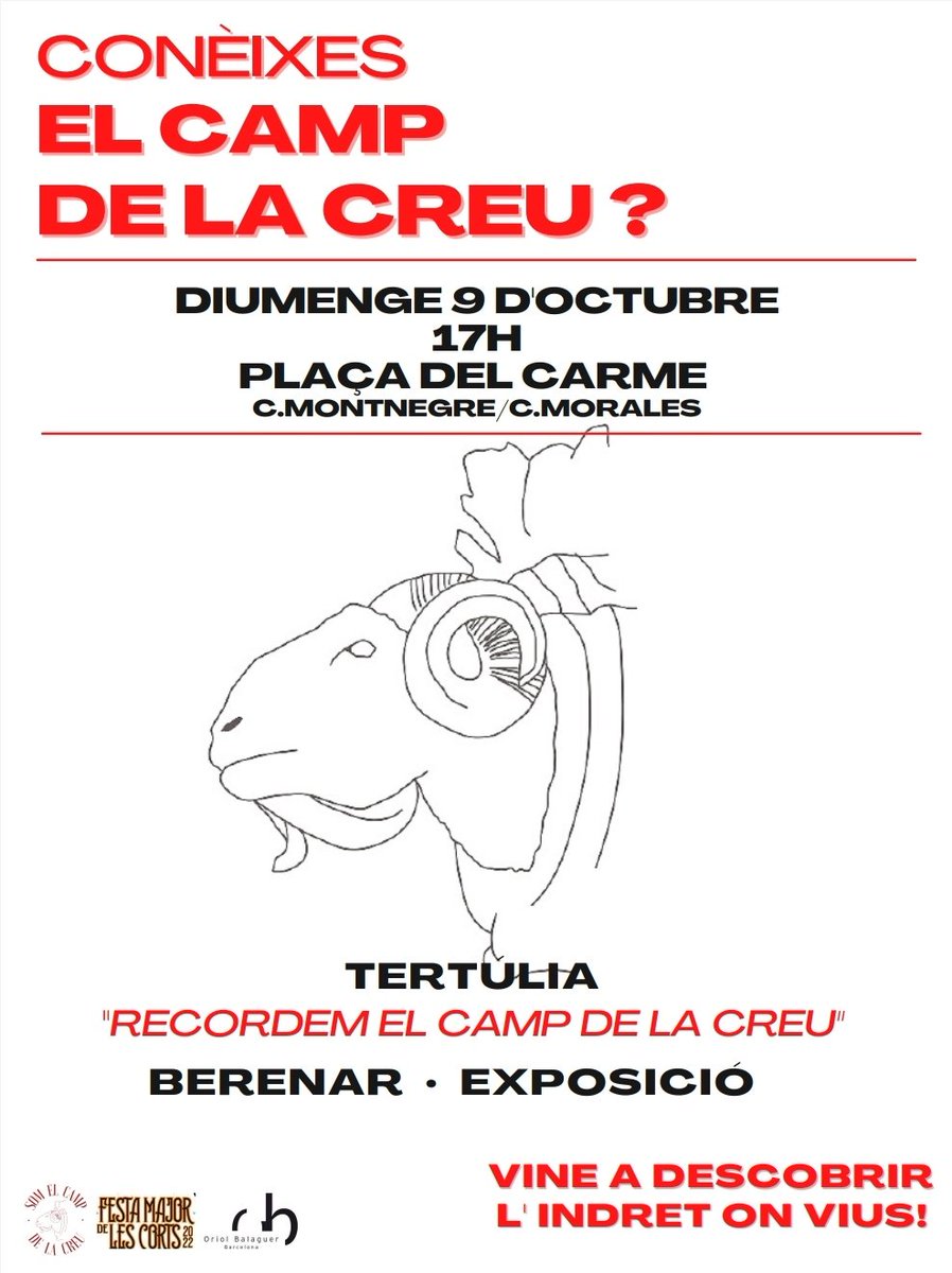 somcampdelacreu's tweet photo. Us recordem que a les 17h farem una tertúlia amb berenar i us presentarem una exposició de fotos antigues a la Plaça del Carme. Us esperem per rememorar el llegat històric del barri!
#SalvemelCampdelaCreu https://t.co/Na0uk2WGLB