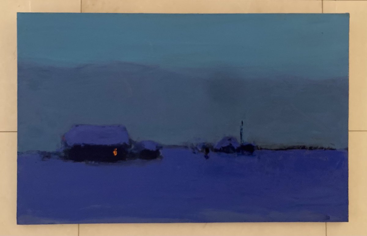 I find this painting, of a Ukrainian winter’s evening by the famous artist Anatoly Krivolap, absolutely mesmerising.  It hangs in our hotel lobby and I stop in front of it every time I pass.