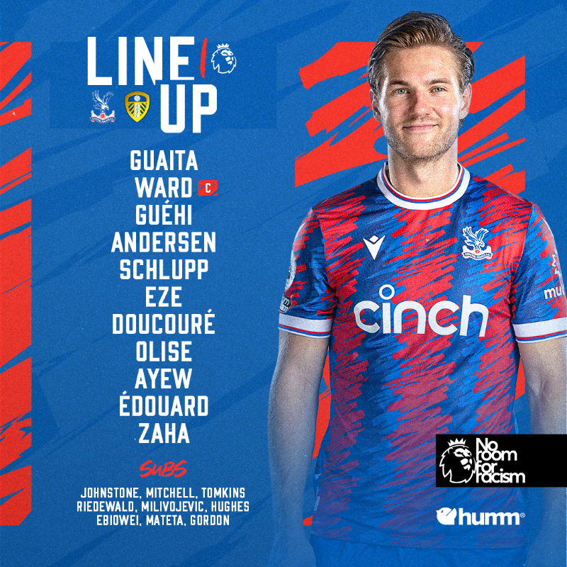 CPFC's tweet photo. Your Palace starting XI to take on Leeds 👊

#CPFC | #CRYLEE