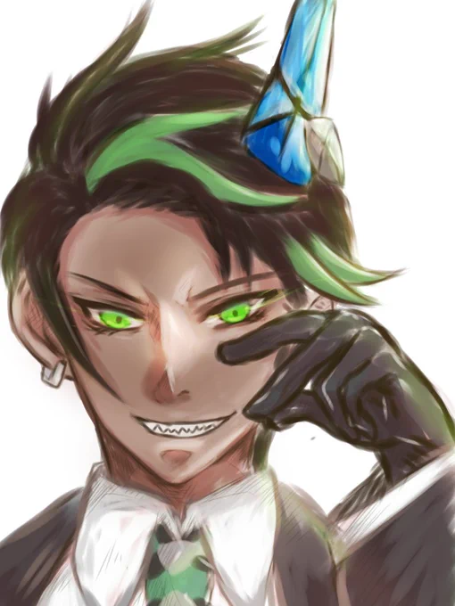久しぶりに厚塗りした。オウガさん。#オウ画 #荒咬オウガ 