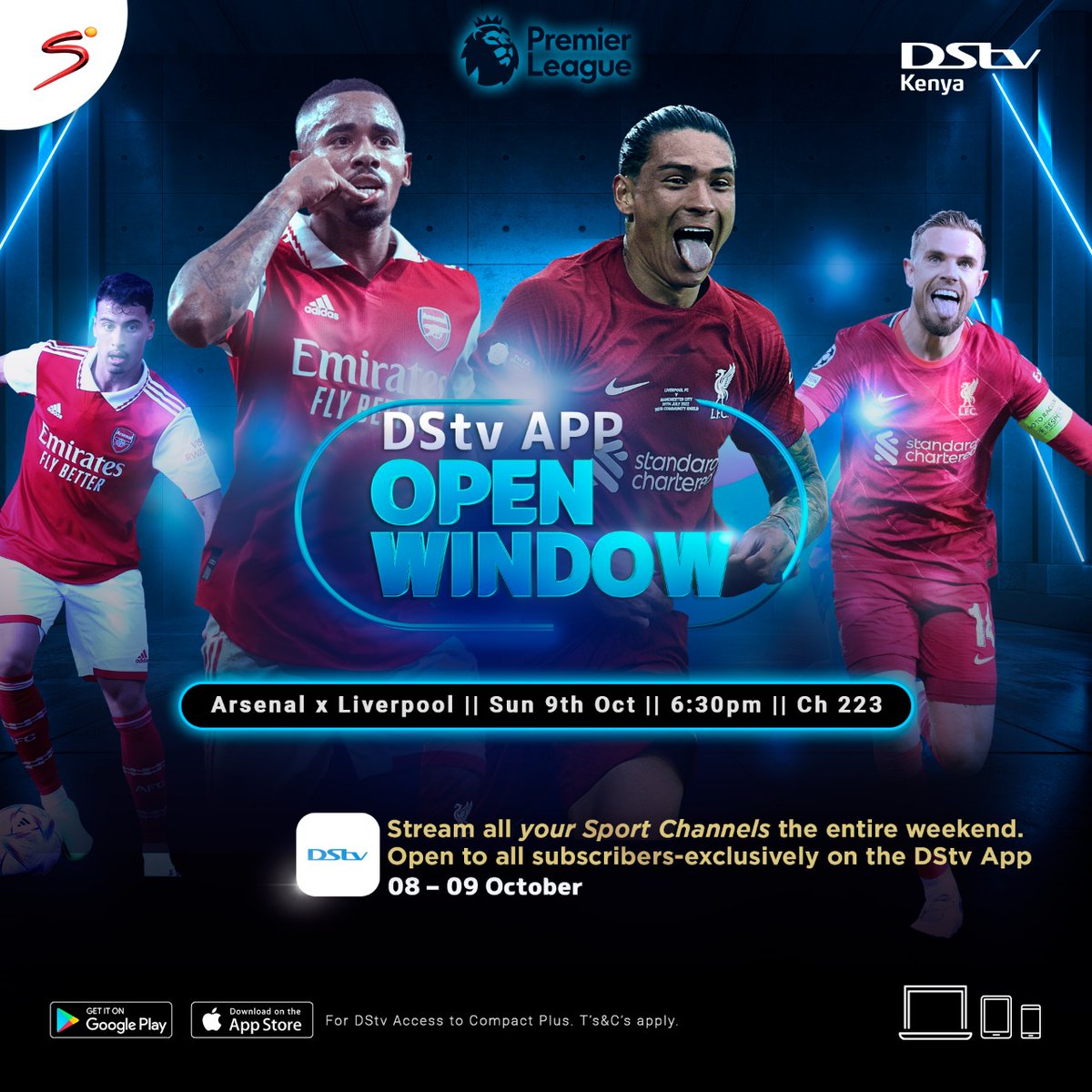 NRAPARTY2's tweet photo. From 8th - 9th October, stream all sports Channels the entire weekend no matter your package, exclusively on the #DStvApp
enjoy this #DStvAppOpenWeekend
Watch amaizing football action on @DStv_Kenya including
Watch #ARSLIV today 6.30pm ch 223
#FootballsGreatestSeasonOnDStv https://t.co/oWghQiUpj7