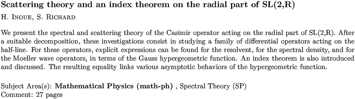 math-ph Mathematical Physics arXiv submissions tweet media