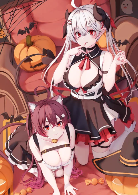 うちの子達で早めのハロウィン 