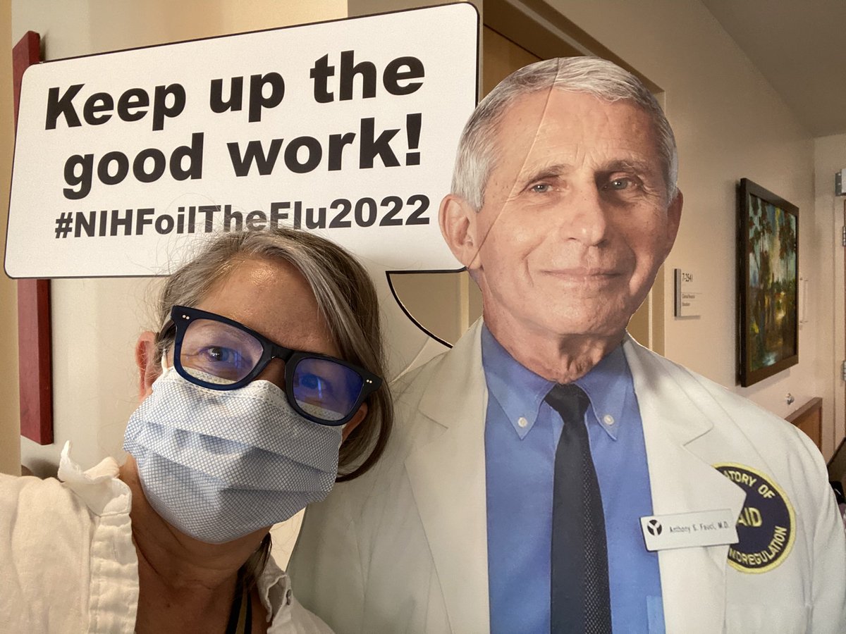 Protecting myself, my family, my coworkers, and our patients along with Dr Fauci! @NCIResearchCtr @NIHBrainTumor: #NIHFoilTheFlue2022 #NoTimeForFlu #MaskUp #LatherUp #SleeveUp
