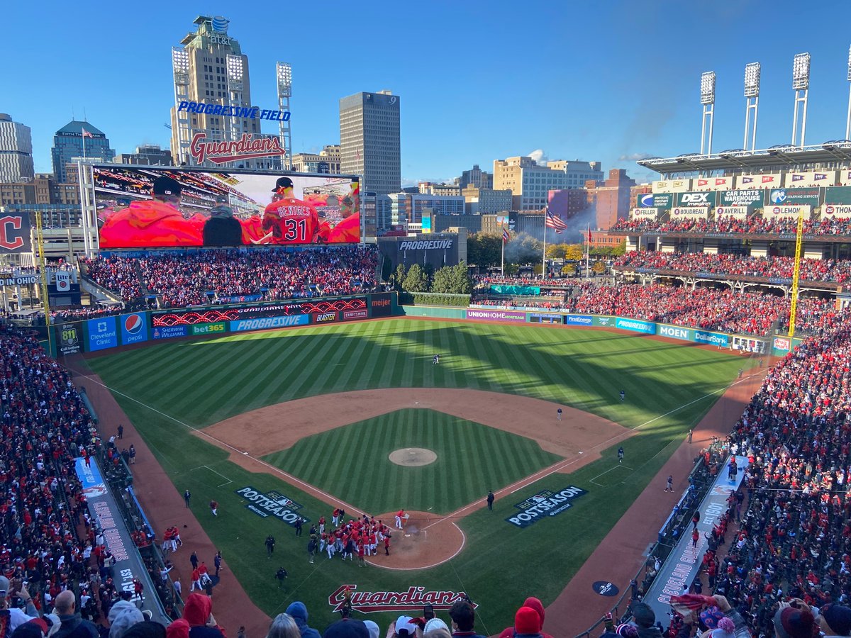 bryceeuphoria's tweet photo. Holy what a day. 15 innings, over 5 hours, a couple major league records, and two 7th inning stretches, but the @CleGuardians pulled it out and move on to New York! I had a great time and hope to be back for the DS https://t.co/tgOLZ0flpm