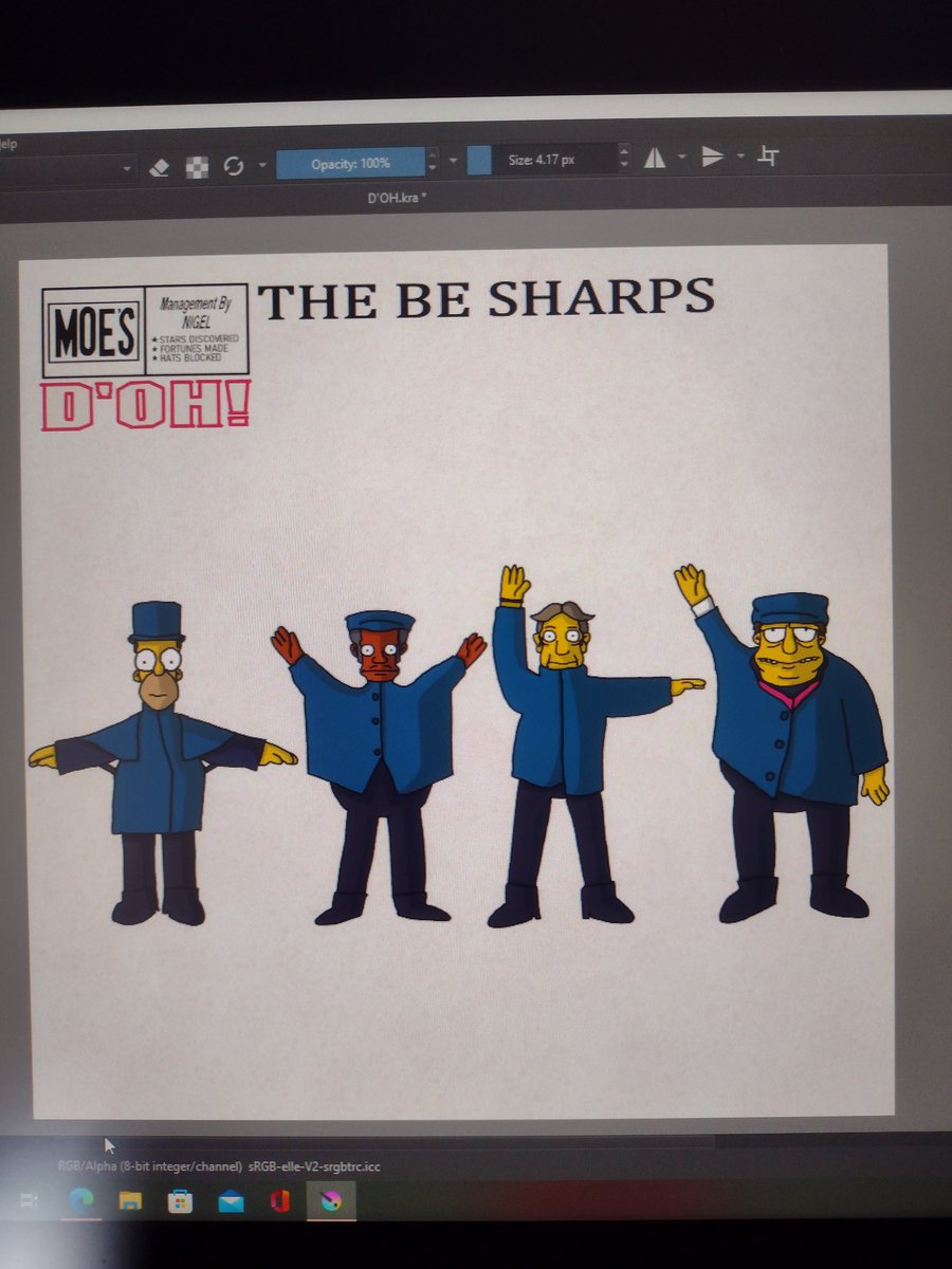 42daneverett's tweet photo. The Be Sharps as the Help! album cover @TheSimpsons https://t.co/3wuA3mOu2h
