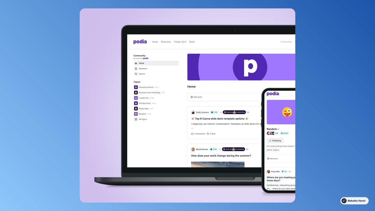 MakadiaHarsh's tweet photo. 8. Podia 

Your website. Your products. Your community. Build them on Podia.

Thousands of people like you use Podia to build websites, sell courses and digital products, and host communities. 

Podia is free.

🔗 https://t.co/2xcbKcpO1x https://t.co/NGSmbMCbZq
