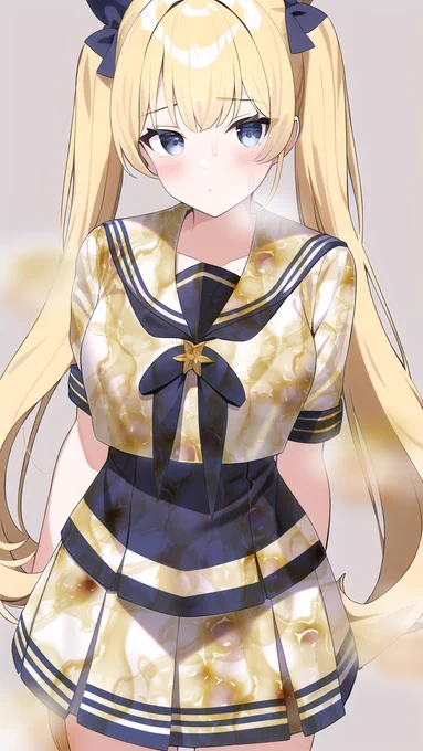 AIが描いてくれた可愛い金髪ツインテール美少女のセーラー服にぶっかけ無洗浄しました
#NovelAI #NovelAIDiffusion 
