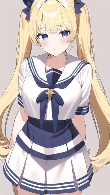 AIが描いてくれた可愛い金髪ツインテール美少女のセーラー服にぶっかけ無洗浄しました
#NovelAI #NovelAIDiffusion 