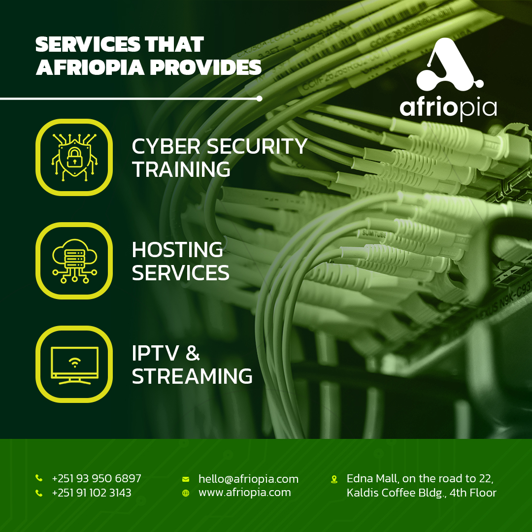 afriopia's tweet photo. Services that Afriopia provides.

https://t.co/h90T1CRRsH

#afriopia #cybersecurity #tech #engineer #ai #marketing #tecnology #future #startup #computerscience #artificialintelligence #it #developer #ethiopia #africa #python #programmer #iot #networking #internet #automation https://t.co/VinUH2IX33