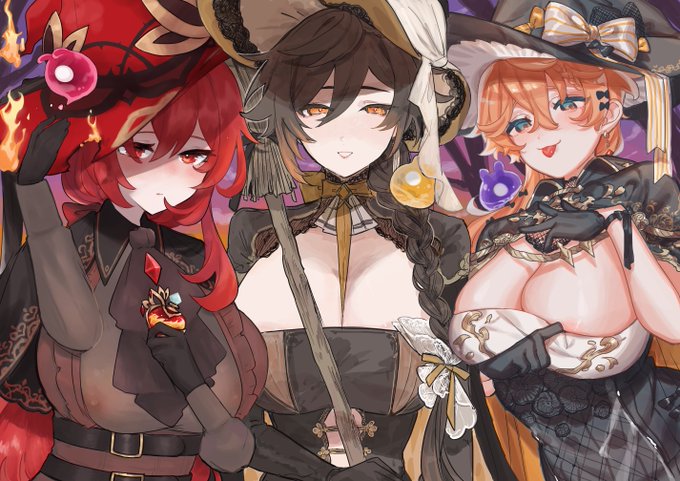 やった～～～!!!ハロウィン女体化むちむちおちちウィッチ絵チャじゃ～～～!!!!
@crow_3434 @tabibitowayo 