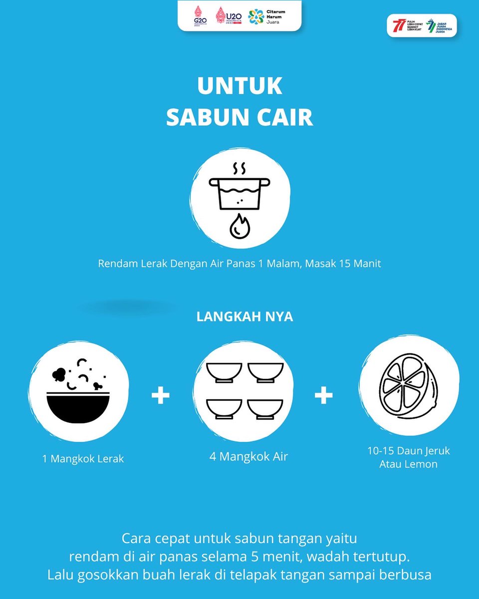 SatgasCitarum's tweet photo. Yuk simak kelebihan dan cara pakai sabun lerak di infografis berikut! 🤗
#lerak #sabunlerak #ramahlingkungan #sabunpembersih #zerowaste #JabarJuara #JabarJuaraLahirBatin #RidwanKamil #UuRuzhanulUlum #citarumharum #citarumharumjuara #satgascitarum #diskominfojabar #deterjen https://t.co/MDBqPUxl68