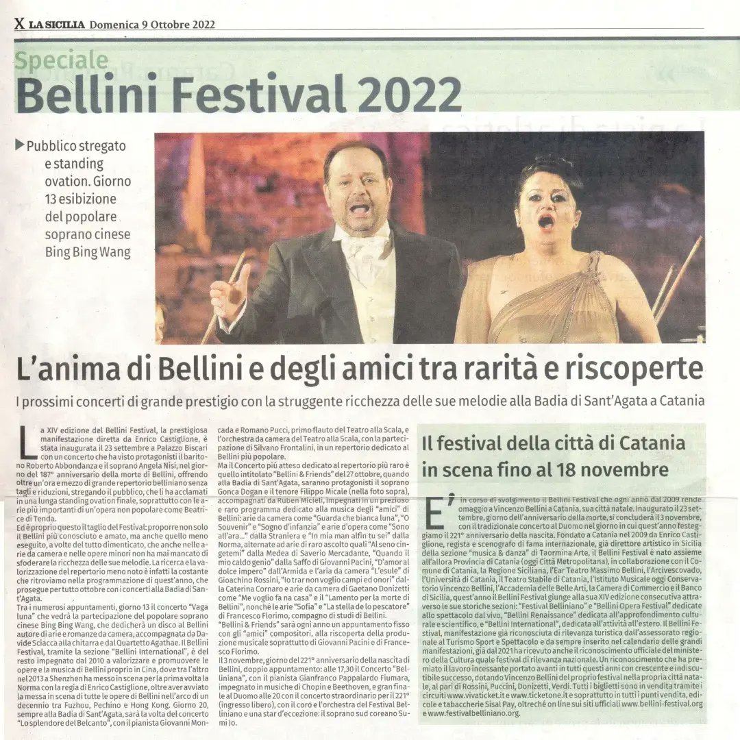 SopranoGDogan's tweet photo. Vi aspettiamo al nostro concerto del 27 Ottobre 2022 alle ore 20.30 presso la Badia di Sant'Agata con il  "Bellini&amp;Friends" dedicato non solo al Cigno Catanese ma anche ai suoi amici e contemporanei quali Chopin, Florimo, Mercadante, Pacini , Rossini... #sopranogoncadogan https://t.co/dccC53NPd8
