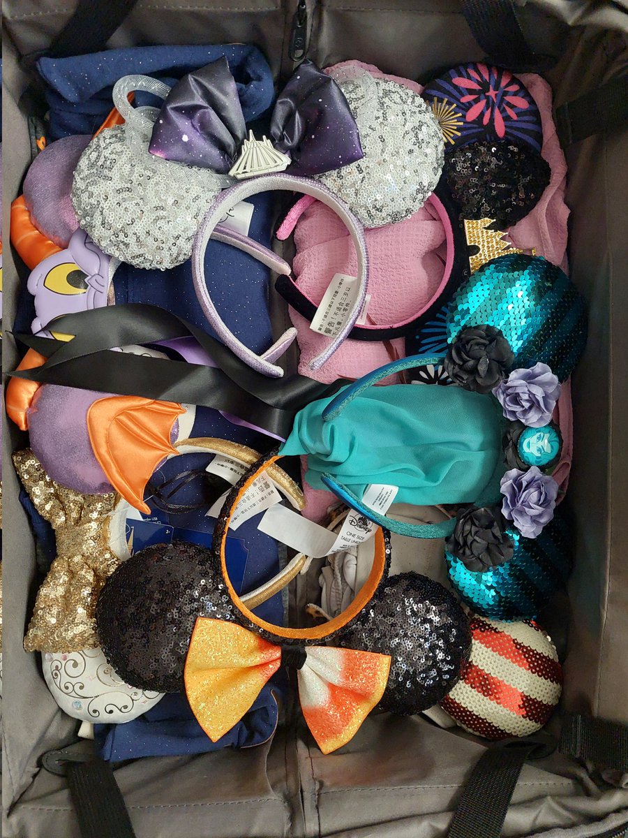 Forrunningoutld's tweet photo. I may/may not be going a little overboard on how many ears I've packed. What say you, @Jenlefforge & @Jodicab22? ๐ #disneyvaca #earsfordays #WaltDisneyWorld https://t.co/GTjwjZge8m