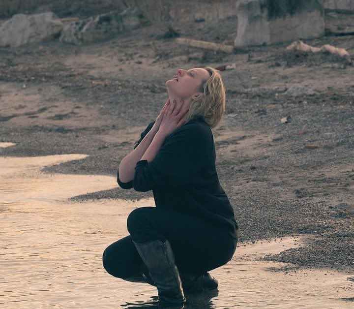 handmaidstalebr's tweet photo. No 1º episódio temos a continuação da cena que a June chega em casa depois do assassinato do Fred e ela está completamente eufórica. Ao longo do episódio, ela vai ficando mais suja de sangue e não consegue se limpar. #HandmaidsTale https://t.co/SYCVtyZVqk