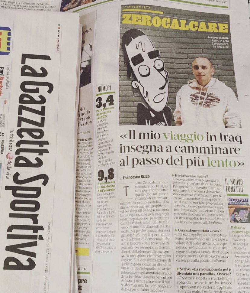Oggi su <a href="/Gazzetta_it/">La Gazzetta dello Sport</a> l’intervista a <a href="/zerocalcare/">zerocalcare</a>, si parla del nuovo libro “No sleep till Shengal” <a href="/Baopublishing/">Bao Publishing</a>