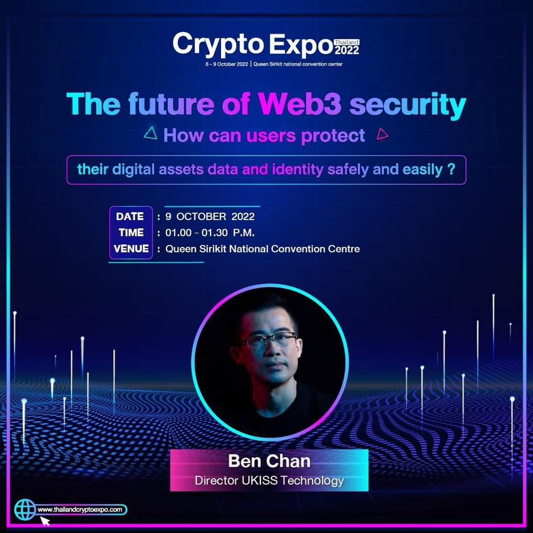 UKISSTech's tweet photo. #CryptoExpoThailand: Director Ben Chan shared more about Metaverse Elite 500, a project with Metaverse World, A Plus Fintech, Multitechnology Expert, @erectrust and @VallarisMaps, including preview of NFT claiming process using Hugware® and U-Mint

#NFTsServedColdWithHugware https://t.co/8b6KWoSrUv