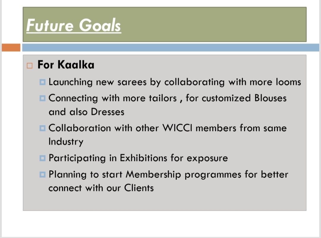 October WICCI Procurement &amp; Supply Council Member Connect Meet 2022 concluded.
Summi Biswas Rajput showcased her business THE KALKA.
Dr. Harbeen Arora Rai WICCI - Women’s Indian Chamber of Commerce and Industry
#wicci #wicciindia #WICCIWoman #WICCIINDIA #womenchamber