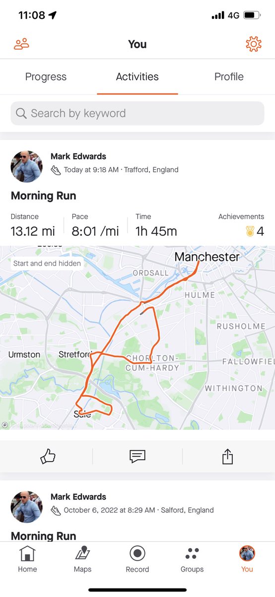 Edwards_Mark's tweet photo. Today was the day - #ManchesterHalfMarathon 

Knees and ankles held up ok, pleased with the time!! Great support along the course. 

Just giving page link below, for my chosen charity @MustardTreeMCR https://t.co/x65fIWAgSb