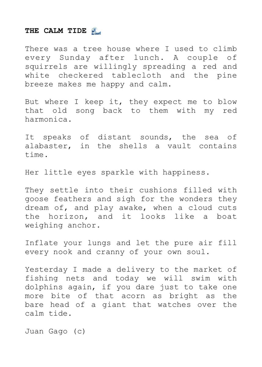 ionztomo16's tweet photo. THE CALM TIDE 🌊 Juan Gago (c)
#treehouse #calmtide #firstleaves #everysunday #squirrels #poetry https://t.co/XALQ08OZLW