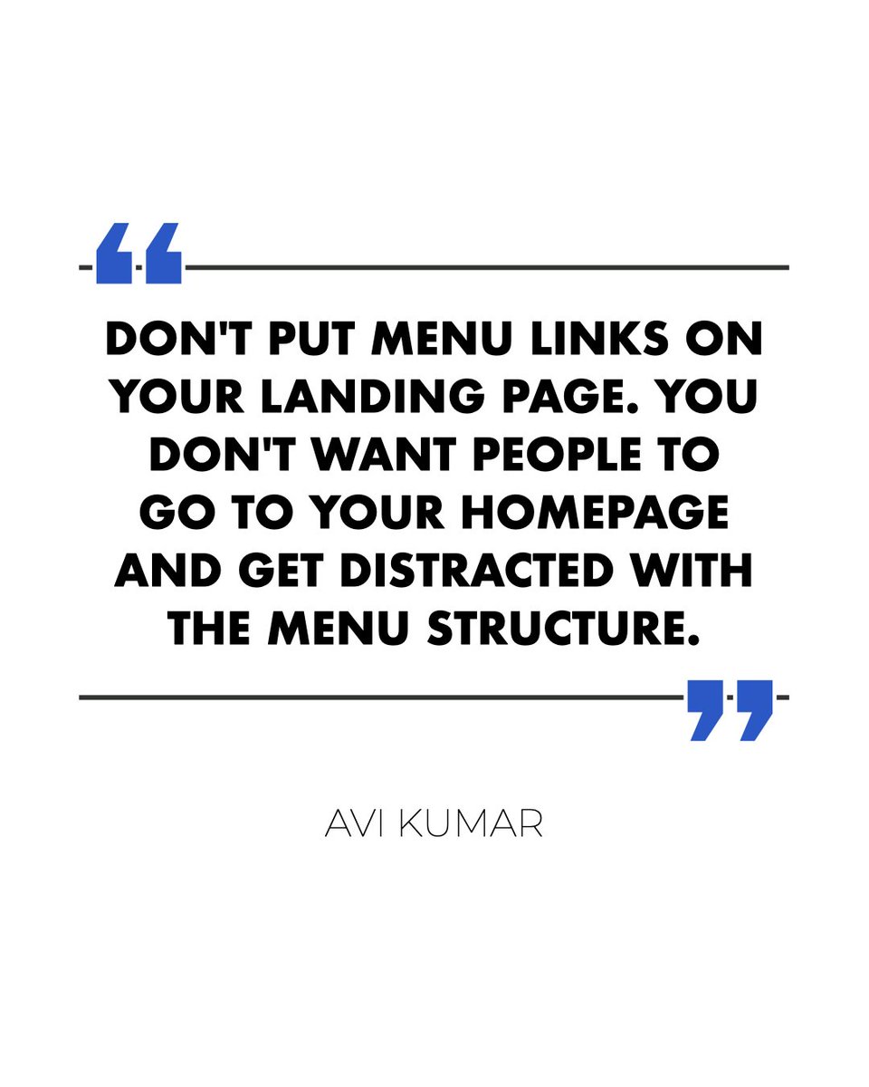 avikumar's tweet image. Your landing page should have just one objective. And that objective is not to help someone browse your site. 

#PPC #PPCservices #GoogleAds #Kuware #advertising #digitaladvertising #entrepreneurship #scale