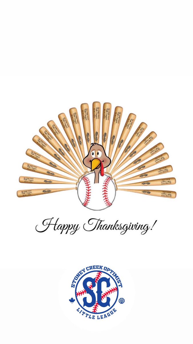 SCOLLBaseball's tweet photo. Wishing all of our families, volunteers, sponsors a Very Happy Thanksgiving!      
#littleleaguebaseball #StoneyCreek https://t.co/XRlolNwQxM