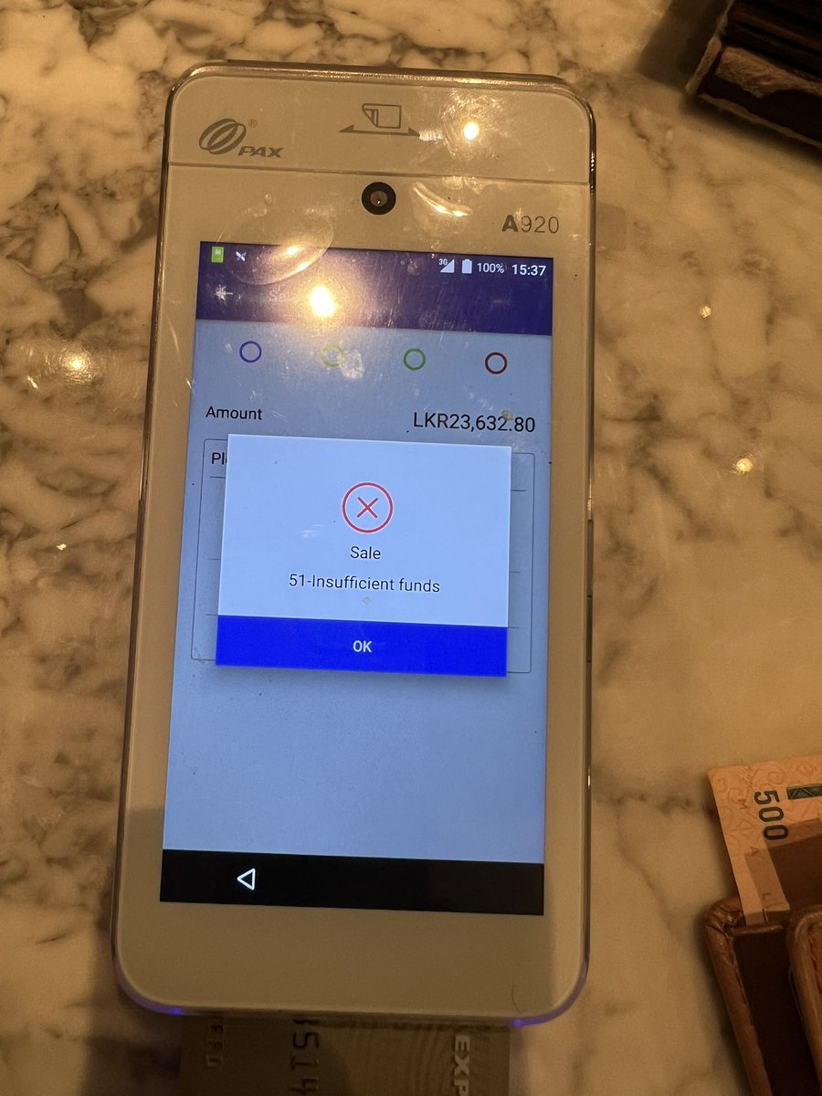 Since 04 I’ve AMEX, never delayed payments &amp; yet what an insult <a href="/bankofmaldives/">Bank of Maldives</a>? Couldn't pay $60 for lunch in Lanka, says insufficient funds, which isn't the case &amp; when I complained, you asked me to wait two days, so I stayed in the restaurant for two days for you to reply.