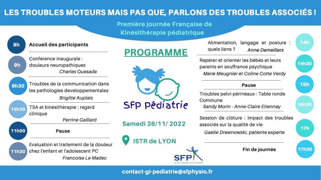 ClemTourlet's tweet photo. #teamkine @kinetoctoc
On vous attend nombreux à Lyon le 26 novembre pour la double journée des groupes @SectionNeuroSFP et pédiatrie de @SFP_Physio  https://t.co/AX6uc8cjPJ
RT appréciés ! https://t.co/09PwuOBfNC