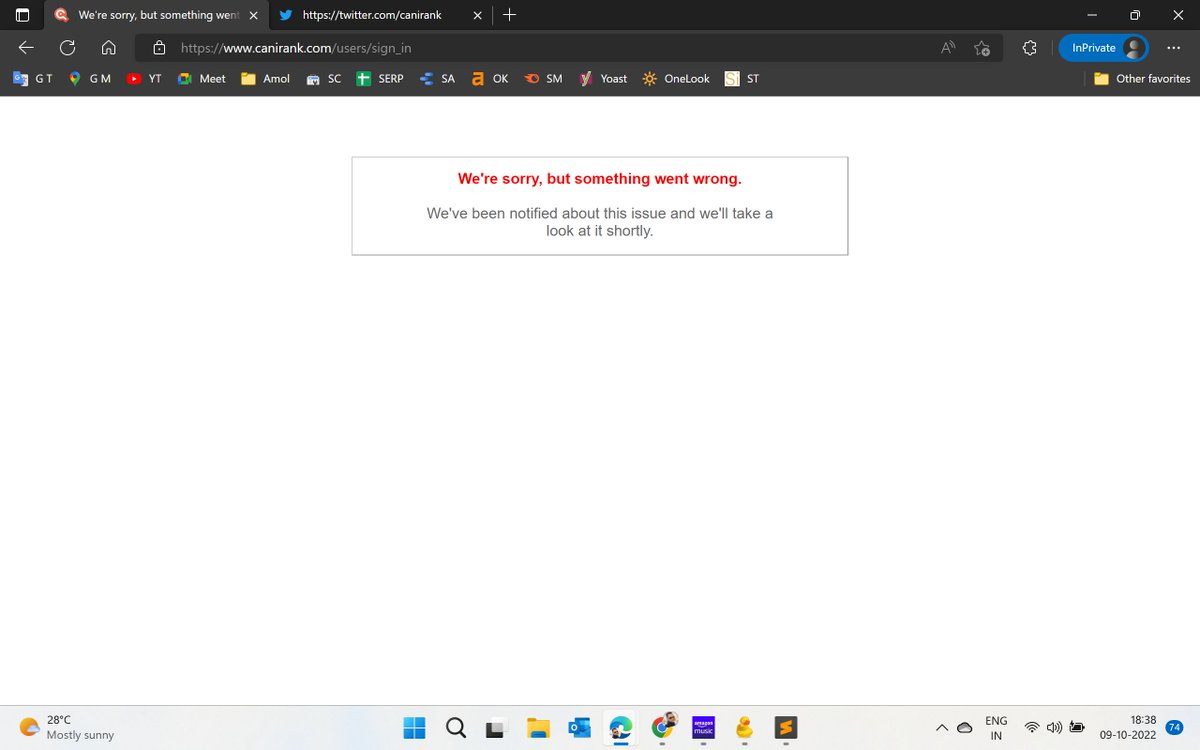kleverkdesigns's tweet photo. @canirank Since the start of the trial there is always error can't access the dashboard. PFA God knows how the service will work once the money is paid. #canirank https://t.co/4YO8edRx4c