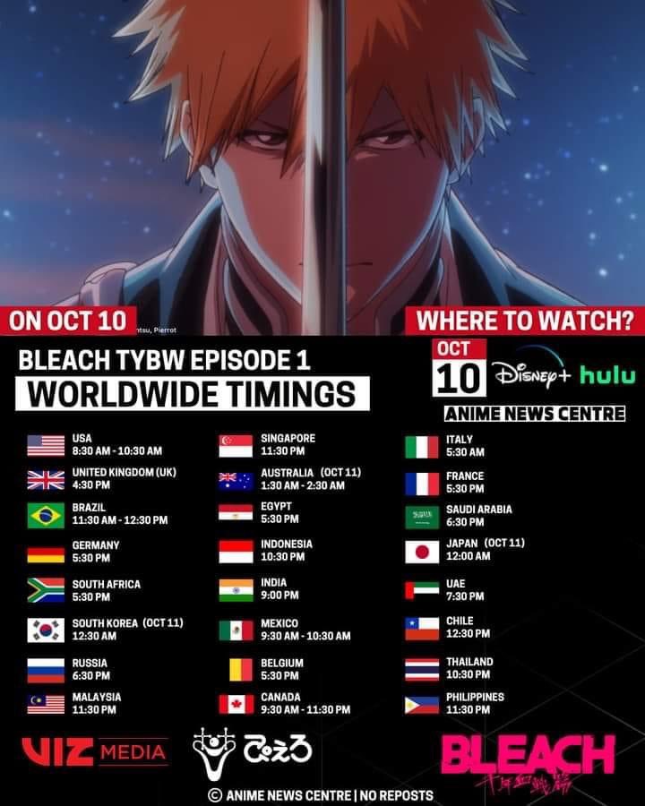 Bleach: Thousand-Year Blood War 1st Cour To Air Final Episodes on Same Day