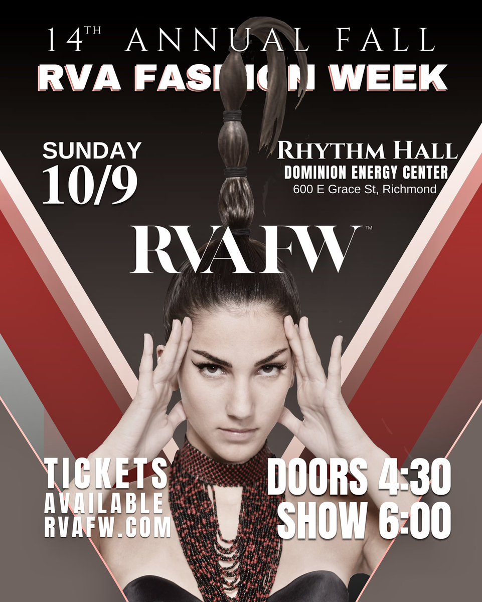 Day 5.  RVAFW Finale Runway Show benefiting <a href="/MakingStrides/">Making Strides Walk</a> Against Breast Cancer at Dominion Energy Center for the Performing Arts inside Rhythm Hall.  Very limited tickets left over at rvafw.com!  #rvafw