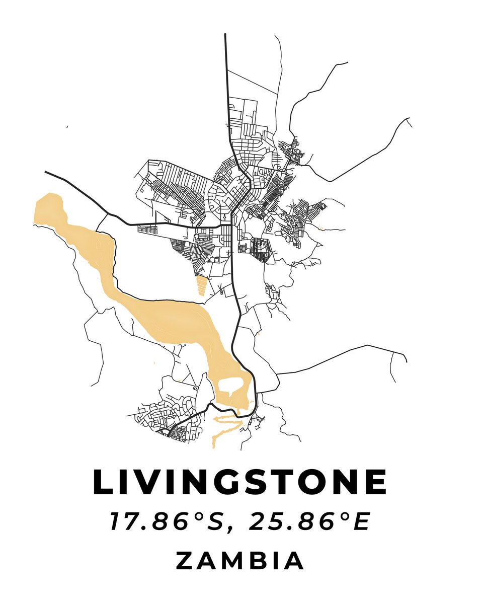CoyoteCarto's tweet photo. #Map of #Livingstone #Zambia #cartography #qgis https://t.co/6heFjcFlgR