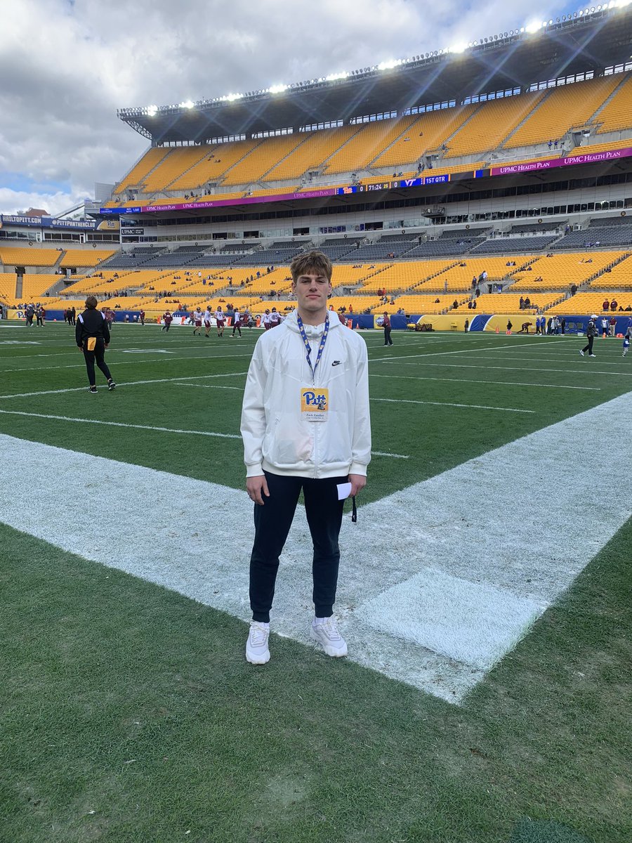 ZackZandier's tweet photo. Had a great time watching the Panthers! Thank you for the invite! @AdamCalt @CoachKlineAlex @CoachTimSalem @Pitt_FB @ExeterTwpFB https://t.co/qWP3FbY99u