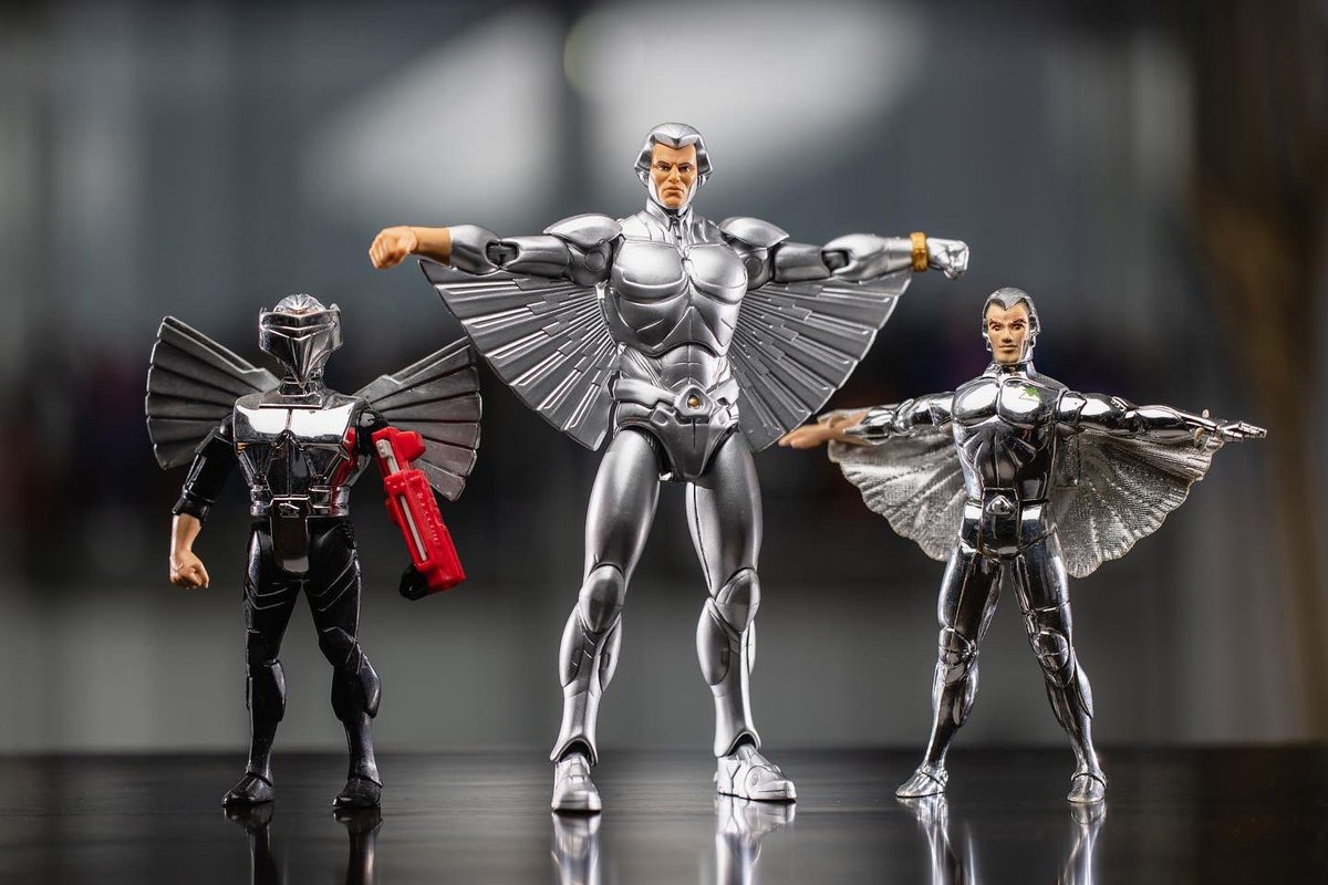 Here is a look at the @ig_ramentoy Quicksilver along side the vintage Ultrasonic Quicksilver and the regular Quicksilver by Kenner.

#kennerquicksilver #ultrasonicquicksilver #quicksilver #ramentoy #ramentoyquicksilver #super7 #silverhawks #silverhawksultimates #kenner