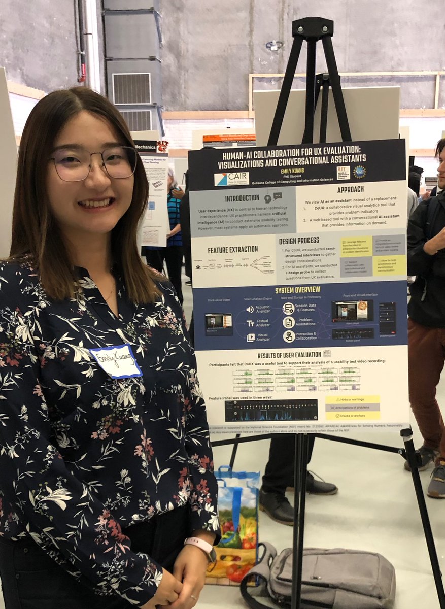 AWAREAINRT's tweet photo. More photos of #AWAREAI trainees presenting at the AI@RIT Summit! https://t.co/N1rwzr0ErJ