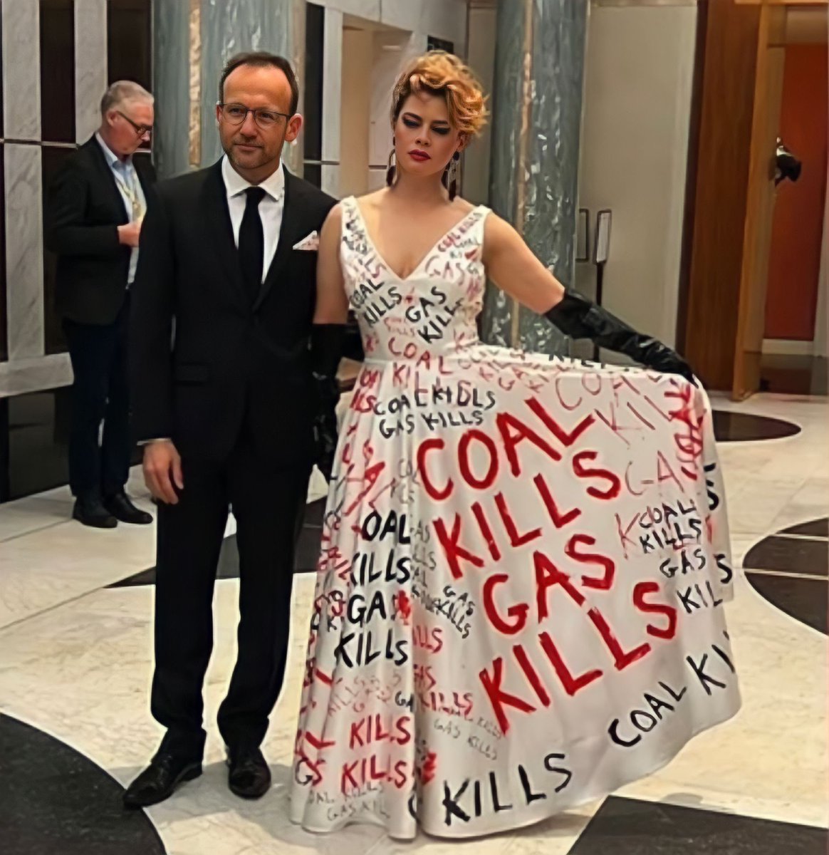 You're not a real climate activist until you've protested fossil fuels by wearing a polyester dress made from petroleum oil. #EnvironmentalDefenders