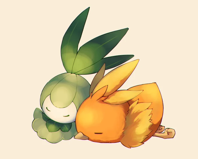 #ポケモン版深夜の真剣お絵描き60分一本勝負すやすやアチャモ チュリネ 