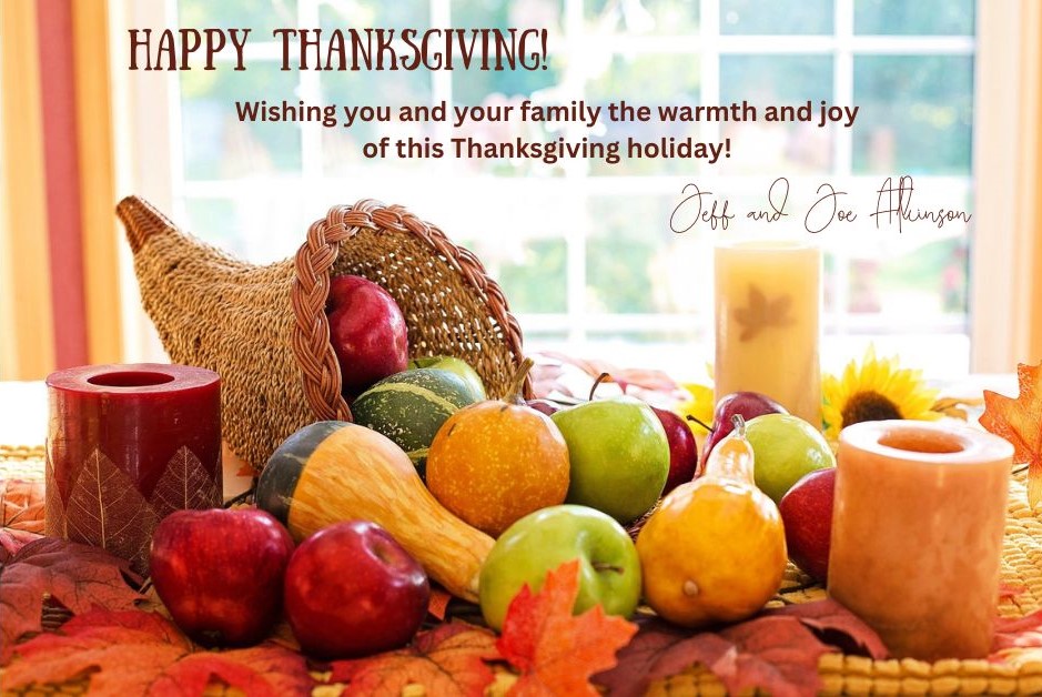 CallJeff1st's tweet photo. We are very thankful for the wonderful relationships that we have been blessed with through our work and daily life: you enrich our lives and make what we do a true joy!
We wish you a safe and very happy Thanksgiving weekend! https://t.co/7rudBfPhdl